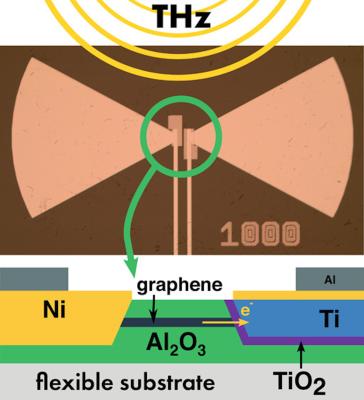 Metal–Insulator–Graphene diodes enable terahertz rectennas on flexible substrates